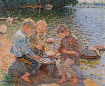 Impressionismus Werke - CHESS PLAYERS Nikolay Bogdanov Belsky Kinder Kinder impressionismus